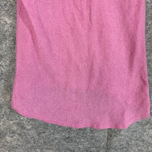 Pure Cashmere Pink Sweater Women’s 100% Cashmere Long Sleeve Hi-Low Hem Size M - Picture 11 of 12